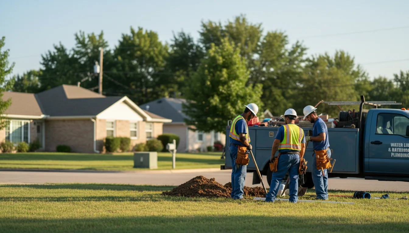 Residential water line and bathroom plumbing service in Paola, KS